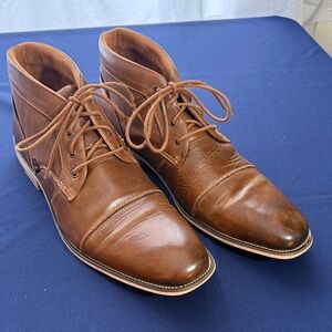 Steve Madden Brown Leather Men’s Chukka Cap-Toe Boots